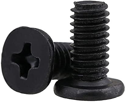 Tornillo de madera 200 unids m2 m2.5 m3 cm Acero al carbono Cabeza plana grande Cruzada de cabeza plana Tornillos de cabeza plana de zinc negras Tornillos de cabeza fina (Size : M3 x 4 x 6)