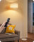 EDISHINE Dimmbar Bogenlampe Wohnzimmer, E27 Stehlampe mit LED-Glühbirne & Fernbedienung, Standleuchte Stufenlos dimmbar & Farbtemperature, 143-176cm Höhenverstellbar, drehbarer Lampenkopf