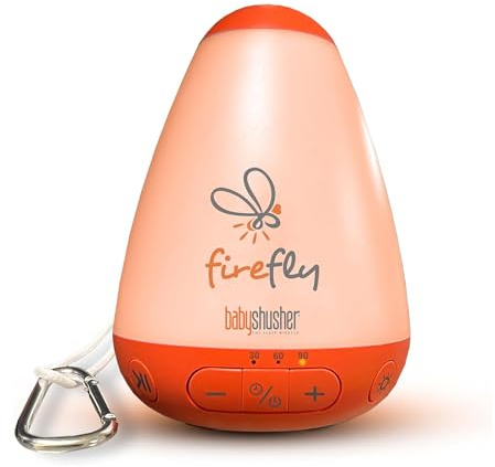 Baby Shusher Firefly Baby Soother for Crying Babies with Nightlight - White Noise Sound Machine, Baby Soother for Sleeping, Newborn Essentials for Crib, USB Rechargeable - 1 Count