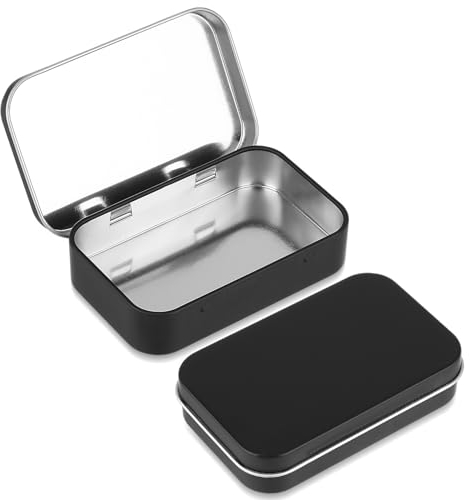 Qianyu Blechdosen mit Deckel Kleine Metallbox Behälter Rechteckige Metalldosen Mini Aufbewahrungsbox Leere Scharnierdosen Behälter Metalldöschen für Süßigkeiten und kleinen Gegenständen