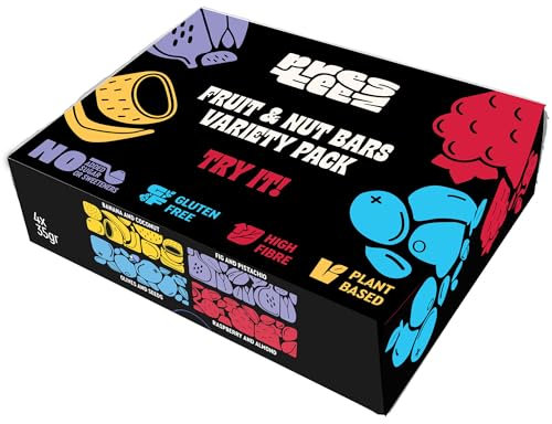 Presteez Fruit and Nut Bars Flavour Selection - Healthy Snacks Variety Pack, No Added Sugar or Sweeteners, Vegan, Gluten Free, High Fibre Bars, Support Clean Eating, 4 Flavours x 35g
