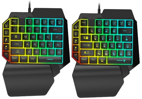 POPETPOP Clavier Mécanique pour Gaucher, Clavier de Jeu à 39 Touches, Compact et Portable, Interface USB, pour Usage à Domicile, Noir