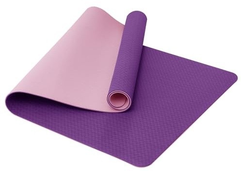 Narwhal yogamatta TPE halkfri stor XXL 190 x 100 x 0,6 cm 6 mm tjock – yogamattor för kvinnor och män träning gym pilates fitness och träningsträning (lila/rosa, 190 x 100 x 0,6 cm)