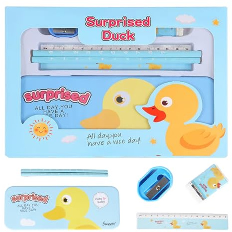 Juego de papelería infantil de 6 piezas,Kit de papelería,Mini juego de papelería, Estuche con material Pack/Kit material escolar,Set papelería