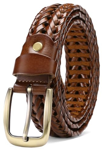 SENDEFN Cintura Uomo, Cintura da Uomo Intrecciata, Cinture in Pelle Vegan Larghezza 35mm per Pantaloni Eleganti e Jeans con Scatola Regalo