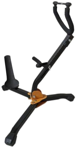 Soporte plegable para saxofón tenor, soporte ajustable para saxofón con base triangular de metal, soporte para saxofón para instrumentos musicales con base triangular de metal
