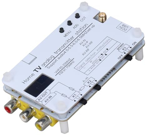 Depisuta Estación Transmisora ​​Analógica de TV para el Hogar, Transmisor de Señal de TV Analógica Transmisión de Vídeo y Sonido Entrada HDMI 1080P, Transmisor de