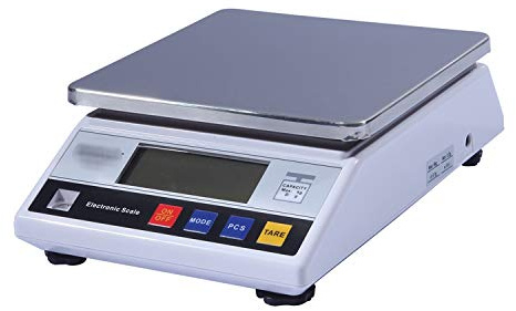 Bänkvåg Digital vikt Kommersiell prisvåg med dubbel LCD-skärm Rostfri plattform Uppladdningsbar elektronisk dator för livsmedel kött fruktprodukter 10kg/0.1g,10kg/0.1g