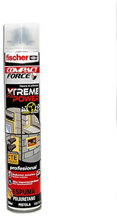 fischer - Espuma poliuretano para pistola Xtreme Power de alto rendimiento, para aislar y sellar, Bote 750 ml