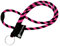mia mai Tubular Lanyard (45 cm) Schlüsselband mit Sicherheitsverschluss, Schlüsselring Schlüsselanhänger (Pink/Schwarz)