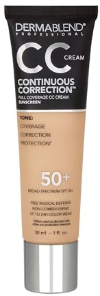 Dermablend Continuous Correctionâ„¢ Tone-Evening CC Cream Foundation SPF 50+, Full Coverage Foundation Makeup & Color Corrector, Non-Comedogenic , 1 Fl Oz (Pack of 1)
