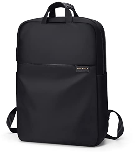 GOLF SUPAGS Rucksack Damen Handgepäck mit Laptopfach & Anti Diebstahl Tasche, 15.6 Zoll Laptop Rucksack Wasserdicht Rucksack Flugzeug für Uni Reisen Freizeit, Weekend,Backpack Schwarz
