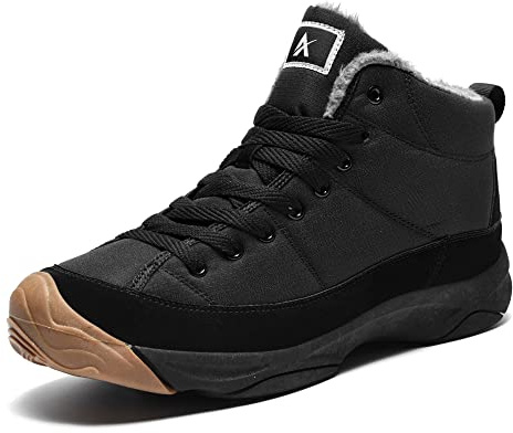 Azooken Hombre Mujer Botas de Nieve Invierno Botines Senderismo Impermeables Deporte Trekking Zapatos(6119-Elegante Negro44)