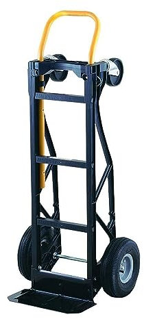 Harper Trucks PGDYK1635PKD 700 Pound Capacity Glass Filled Nylon Frame Convertible Hand Truck Cart and Dolly with 10 Inch Pneumatic Wheels, Black