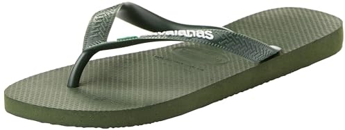 Havaianas - Top Brasil Logo, Tongs Confortables, Durables et Légères, avec Semelle Antidérapante, Drapeau Brésilien, Adultes Unisexe, Green olive, 39/40 EU
