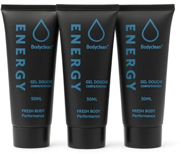 Lot de 60 gels Douche 50ml Corps et Cheveux de Sport Énergétique aux Arômes Frais - Fresh Body Performance BodyClean