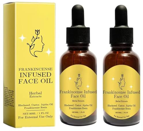Olio per il viso in resina di incenso, biologico, ricino e jojoba, olio per il viso, anti-invecchiamento, idratante e riduzione delle rughe, siero anti-invecchiamento per tutti i tipi di pelle (2)