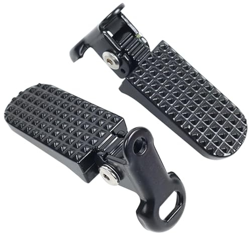 2 pedali posteriori per bicicletta, in alluminio, antiscivolo, pieghevoli, per bici elettrica, mountain bike, bicicletta pieghevole (nero)
