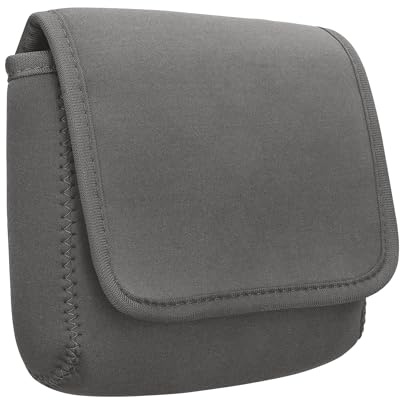 kwmobile Kabelväska, organiseringsväska – neoprenväska 16 x 12 cm – reseorganisatör – kabelväska, resetillbehör – Tech Bag i svart, Ljusgrå