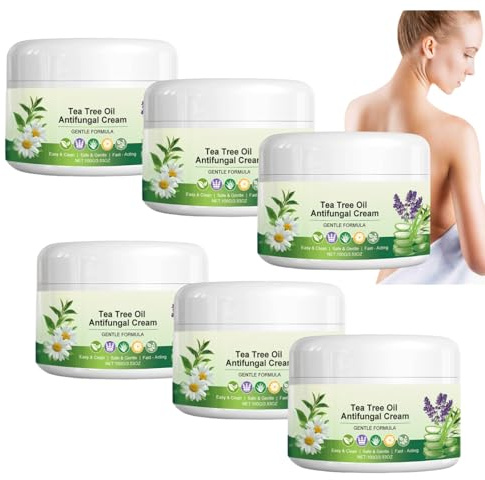 Olio di tea tree crema antifungina, crema idratante per piedi e mani, allevia il prurito della pelle, lenitivo e idratante, crema nutriente naturale per uomini e donne (6 pezzi)