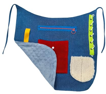 Tablier sensoriel Fidget – Couverture d'activités de fiançailles, Alzheimer confortable et apaisant, accessoire de soutien cognitif | Outil portable de gestion des soins de la démence pour personnes
