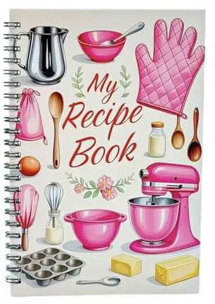 Quaderno a spirale per ricette da scrivere con le proprie ricette, copertina rigida, libro di cucina vuoto con illustrazioni di utensili da cucina, regalo per gli appassionati di cucina