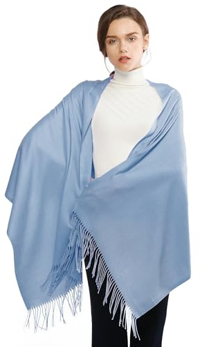 RIIQIICHY Blue Pashmina Shawls and Wraps for Women Wedding Ladies Winter Scarf