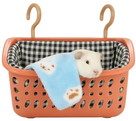JWShang Rat Hammock for Cage - Chew Proof Warm Bed, Hanging Accessory for Small Animals, Mouse, Guinea Pig, Chinchilla, Sugar Glider (Small, Pink)