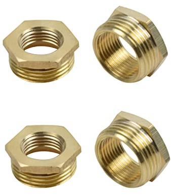 GZXYUAN Lot de 4 adaptateurs réducteurs en laiton, 1/2 mâle vers filetage femelle 3/8 femelle pour robinet, baril, réservoir d'eau de pluie, tuyau d'arrosage