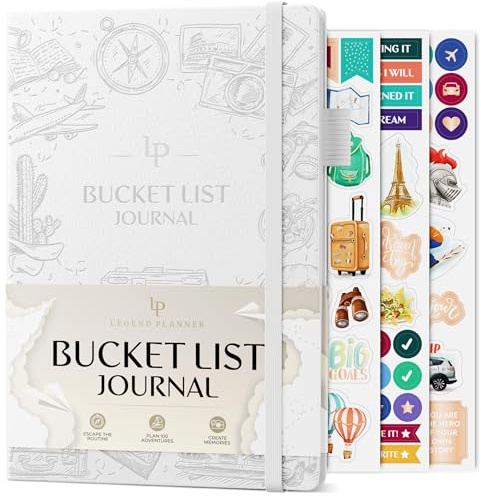 Legend Bucket List Journal – The Ultimate Notebook to Plan Adventures, Travels, Goals & Experiences – Bucketlist Book for Couples (White)