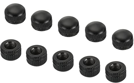 PATIKIL M5 Cappuccio Dado, 25pz Dado Dado Vite Pomello Cappuccio Inserto Bullone Coperchio Femmina Filettatura Zigrinata Ferramenta Raccordi Luce Fissaggi Nero