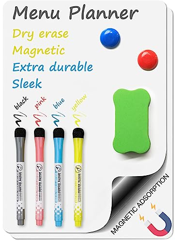 NCKIHRKK 2 Piezas Pizarra Blanca Magnetica Nevera, 21 x 30 cm - A4 con Rotuladores y Borrador, MAGNETICBOARD-M01