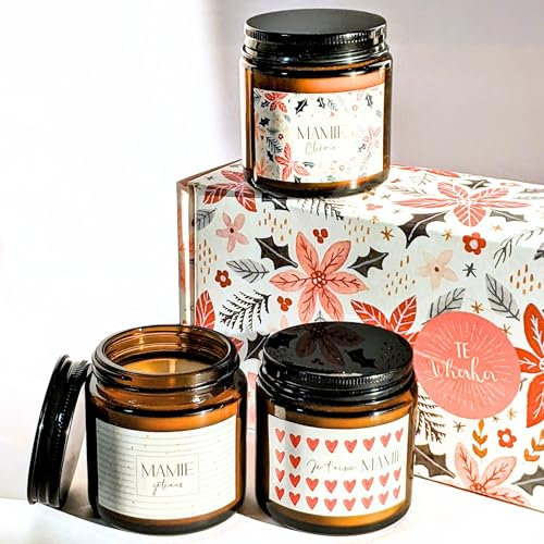 Set de 3 velas perfumadas grandes de la abuela Cariño - Abuelita Pasteles - Je t'aime Abuelita | Vela navideña