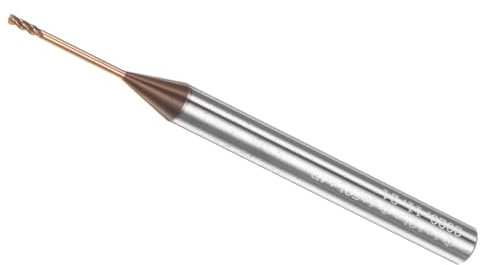 CoCud Square Nose End Mill, 1mm x 12mm Cutting, Long Reach Titanium (Nano-Scale) Coated Carbide 4 Flutes CNC Router Bits - (Applications: for Stainless Steel Cast Iron Metal)