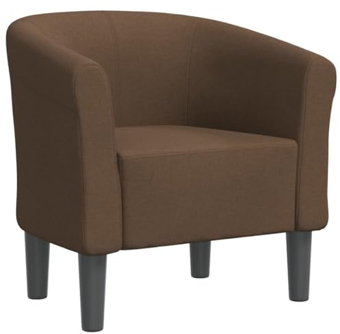 vidaXL Fauteuil Cabriolet, Chaise avec Accoudoirs, Canapé avec Dossier, Siège Rembourré, Meuble de Salon Chambre Bureau, Marron Tissu