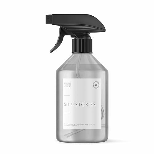 BOHORIA® Deodorante spray per ambienti con fresco profumo di bucato – profumo stimolante e fresco per una fragranza unica – 500 ml (Silk Stories, 500 ml)