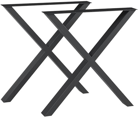 [en.casa] Tischbeine im 2er Set Maribo Metallbeine 72 x 55 cm höhenverstellbar Tischgestell für Esstisch Schreibtisch Schwarz Tischfüße