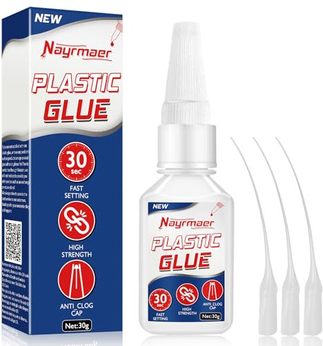 Nayrmaer Plastic Glue, 30g Waterproof Superglue for Model, Acrylic Adhesive for DIY Crafts, PVC, Vinyl, etc.