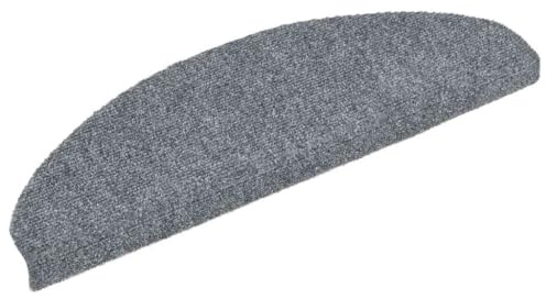 vidaXL Trappmattor självhäftande 20 st 65x21x4 cm ljusgrå halvrunda stora