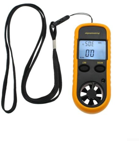 Sumsoctober Anémomètre numérique professionnel LCD avec jauge de température, compteur de vitesse du vent portable pour activités de plein air