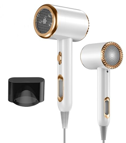 Anluomania Secador de Pelo Profesional Iónico, 2000W Secadores de Pelo de Viaje, Secador de Alta Velocidad, 3 Temperaturas, Secado Rápido, 1 Concentradores, para Salón de Peluquería en Casa Aplicable