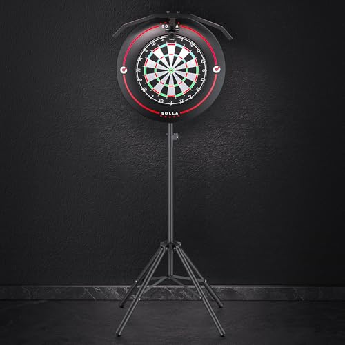 SOLLA Support pour cible de fléchettes à quatre pattes, réglable en hauteur et portable, pour cibles en sisal et E, support stable à quatre pattes pour l'entraînement, la ligue et les événements (sans