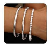 YADOCA 3 Pièces Bracelet Jonc Femme Acier Inoxydable Bracelet Femme Bijoux