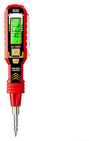 Penna tester di tensione con display digitale HD senza contatto per rilevamento tensione e cacciavite a doppia testa (rosso)