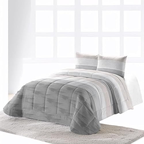Rufino Díaz Edredón Invierno Idol Estampado 350g + Funda Cojín (Gris - 90 cm) - Otoño/Invierno - Suave y cálido para tu Descanso