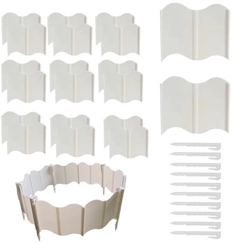 Yplkm Borde para Parterres de Flores | Juego de 20 Paneles Decorativos de Valla para Jardín - Cerca Desmontable para Parterres, Césped y Caminos de Jardín en Patio y Entrada