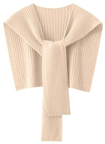 Generisch Col châle tricoté pour femme à nouer - Col en maille côtelée douce comme accessoire de mode - Chauffe-épaules élégant pour pull, taille unique