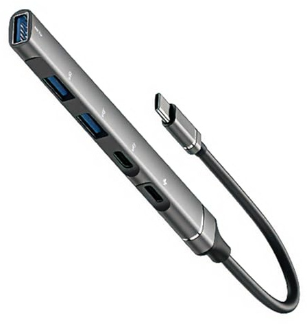HINAYOSAN 5 In 1 Hub USB C Con Ricarica Multiplo Porta Adattatori Portatili In Lega di Alluminio Per Laptop Tablet Telefono USB C Hub Con Ricarica di Potenza