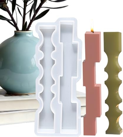 Molde para Velas Columna Columnar Con Onda Alargada