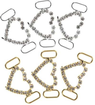 TOPPERFUN 6 Pezzi Fermagli Decorativi per Scarpe Cuore in Metallo, Clip Facili da Attaccare e Design Elegante, Accessori per Scarpe Donna per Uscite Quotidiane e Feste